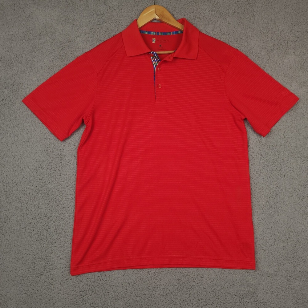 St Andrews‎ of Scotland Polo Mens Medium Red Short Sleeve